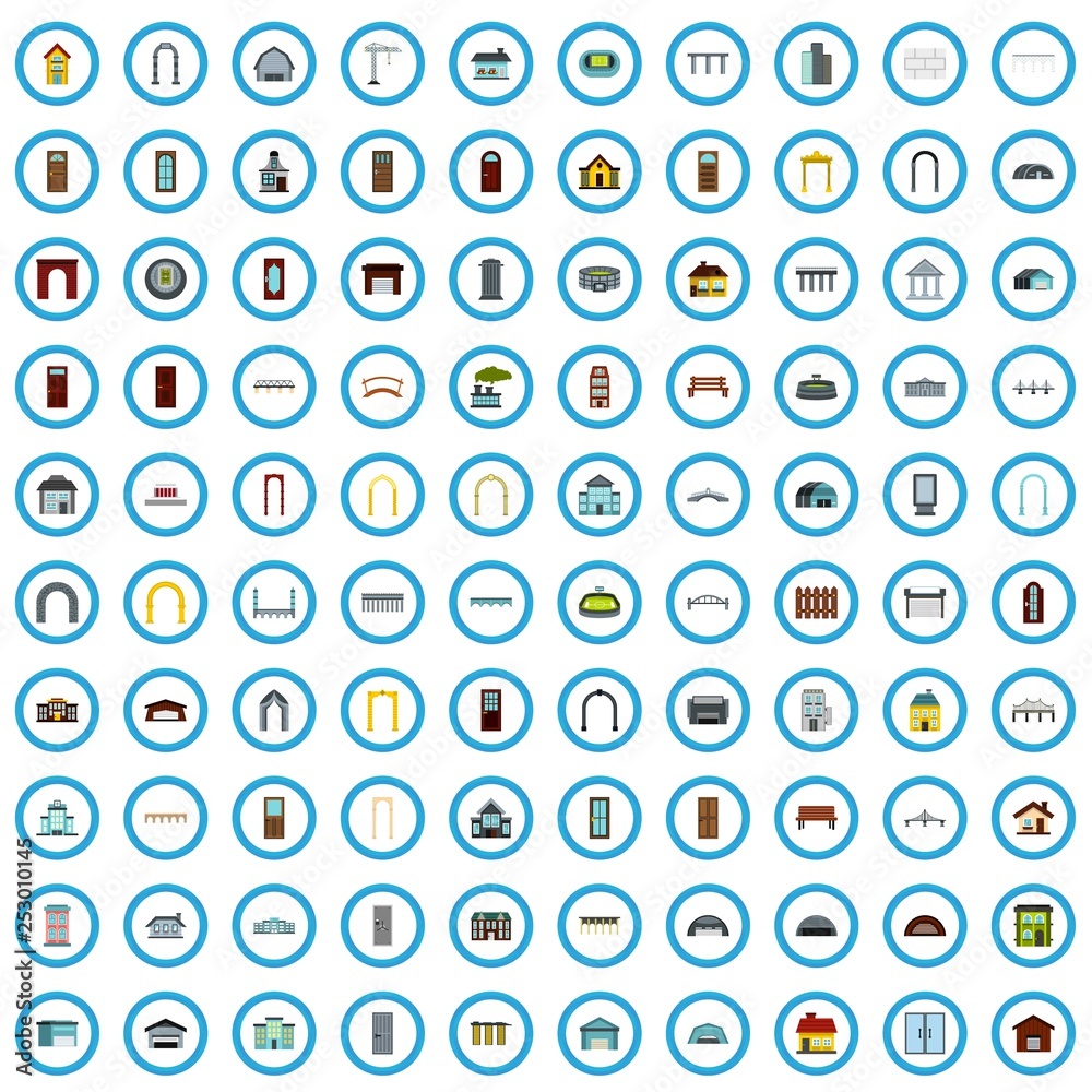 100 construction icons set in flat style for any design vector illustration 100 construction icons set in flat style for any design vector illustration