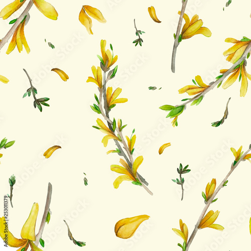 Flower pattern with yellow flowers.