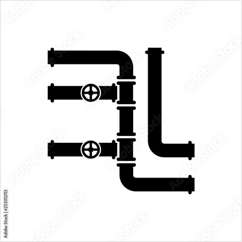 Pipe Icon, Pipe Fitting Icon, Water, Gas, Oil Pipeline, Plumbing Work