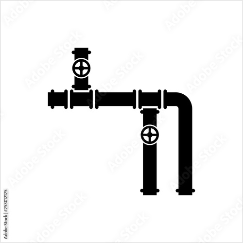 Pipe Icon, Pipe Fitting Icon, Water, Gas, Oil Pipeline, Plumbing Work