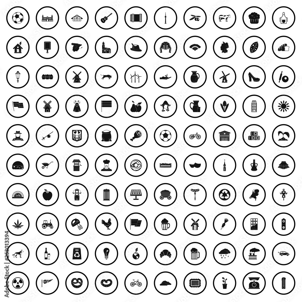 100 mill icons set in simple style for any design vector illustration 100 mill icons set in simple style for any design vector illustration