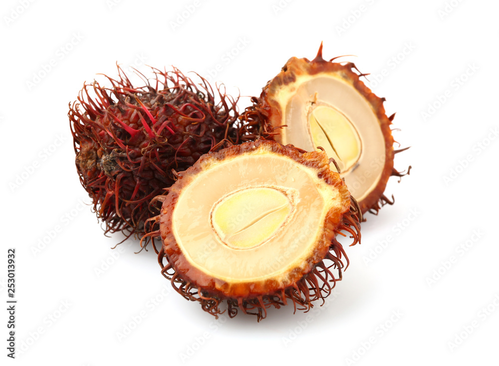 Tasty rambutan fruit on white background Tasty rambutan fruit on white background