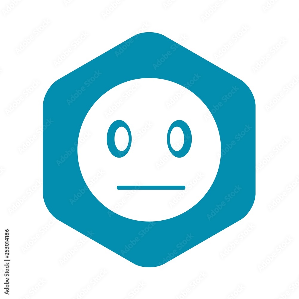 Suspicious emoticon icon in simple style isolated on white background