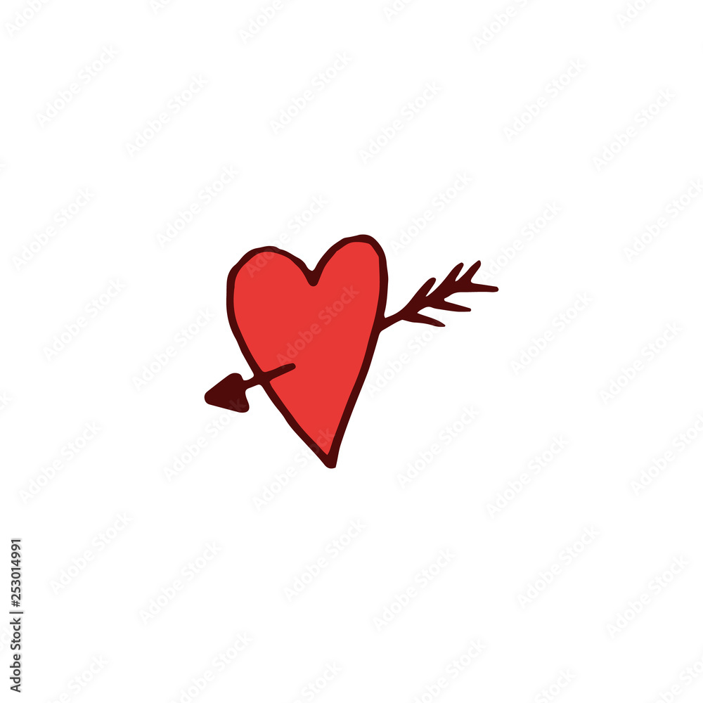 Heart icon in hand drawn style. Heart icon in hand drawn style.