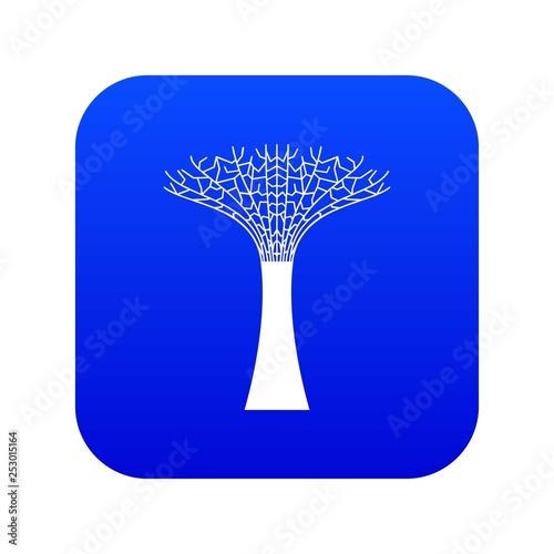 Singapore Supertree at the Gardens By The Bay icon digital blue for any design isolated on white vector illustration