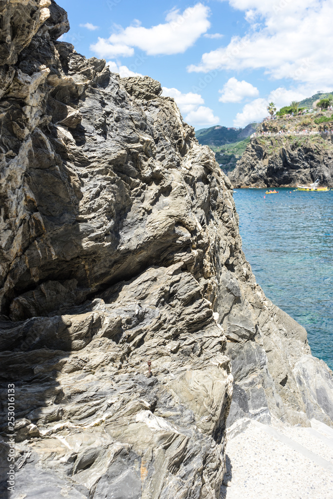 Italy, Cinque Terre, Manarola, a rocky mountain