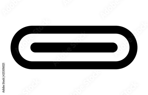 USB Type C or USB 4 connector cable line art vector icon for apps and websites
