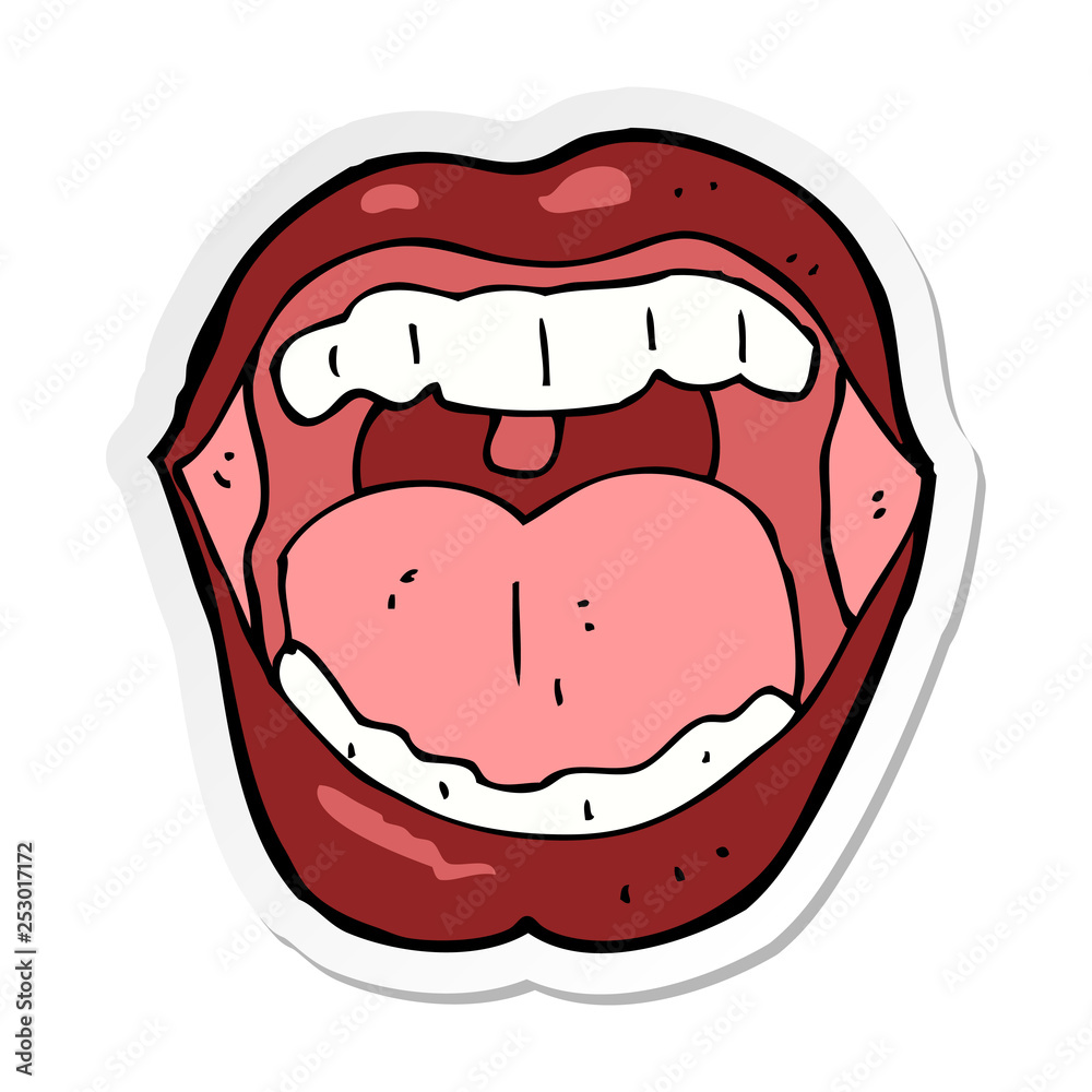 sticker of a cartoon mouth sticker of a cartoon mouth