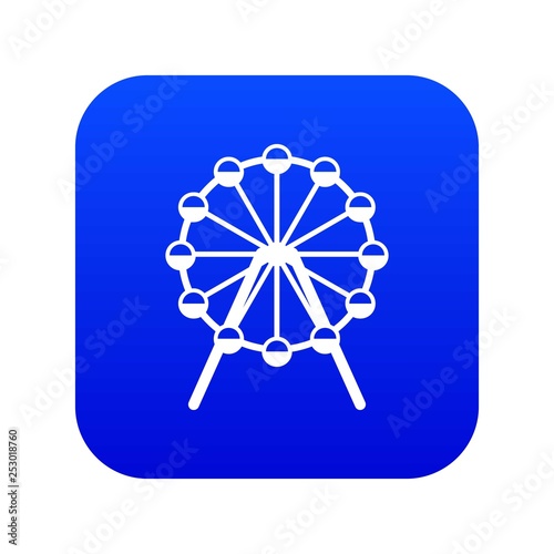 Singapore Flyer, tallest wheel in the world icon digital blue for any design isolated on white vector illustration