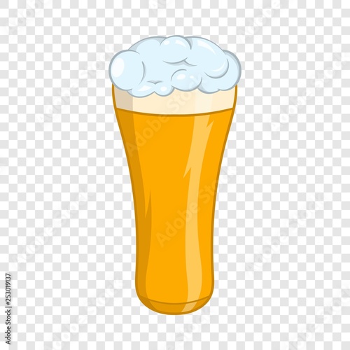 Glass of beer icon in cartoon style on a background for any web design 