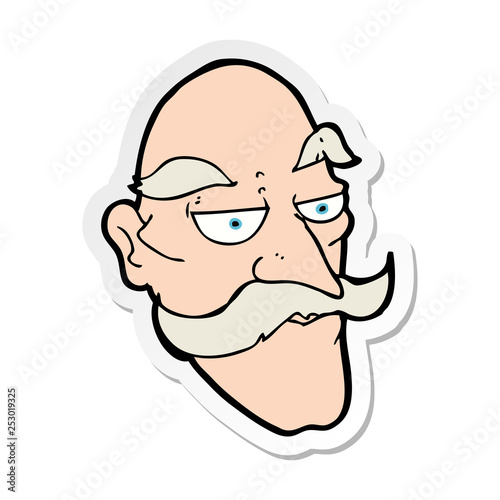 sticker of a cartoon old man face