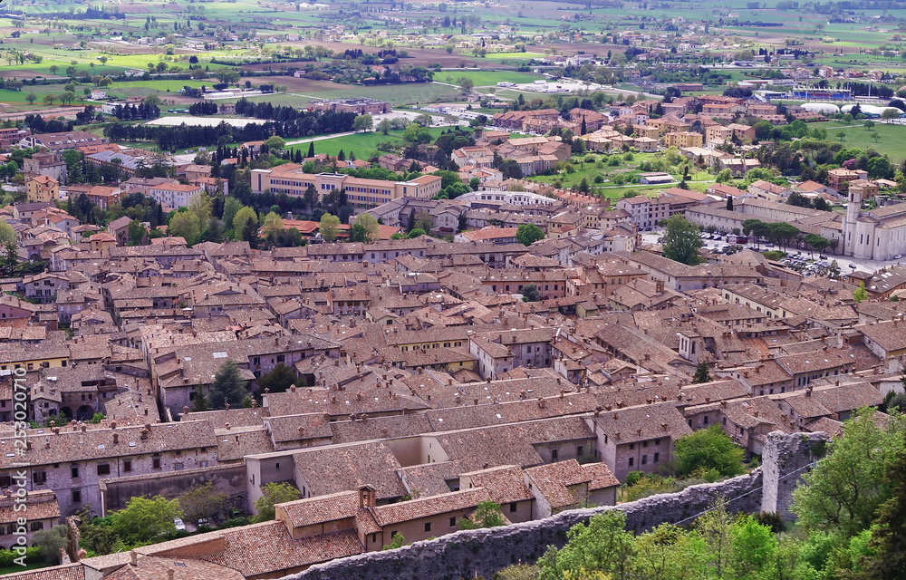 Aerial view of Gubbio, Umbria, Italy