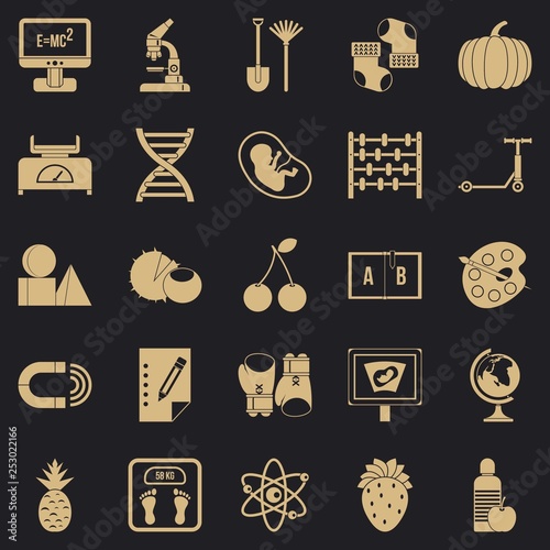 Scientific approach icons set. Simple set of 25 scientific approach icons for web for any design