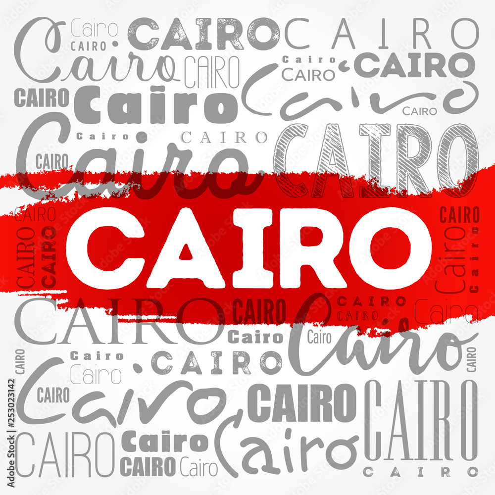 Cairo wallpaper word cloud, travel concept background