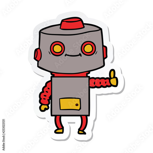 sticker of a cartoon robot