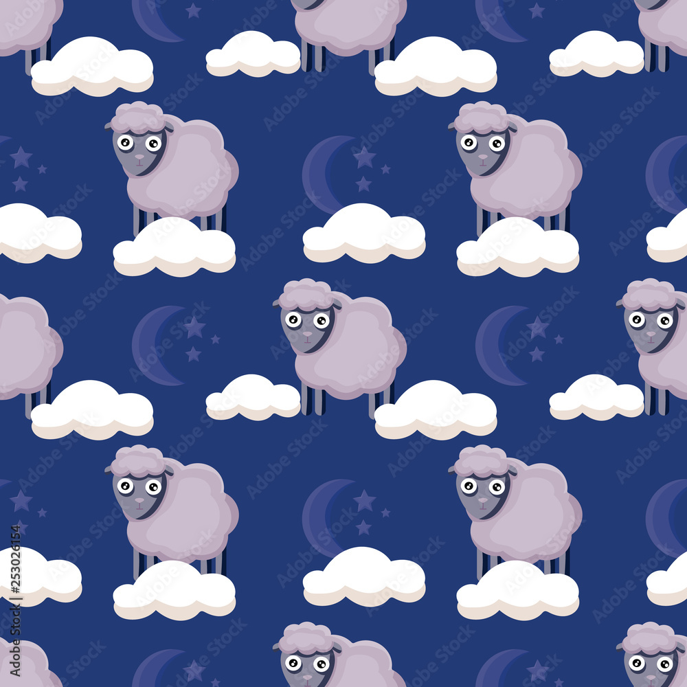 Fototapeta premium seamless pattern with sheeps
