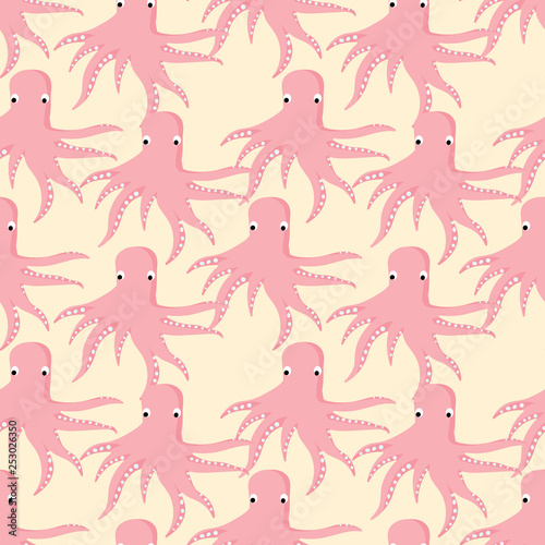 seamless pattern with octopuses