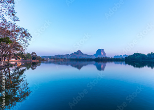 Tableau sur toile View of mount Zwekabin from the city of Hpa An, Karen State, Myanmar