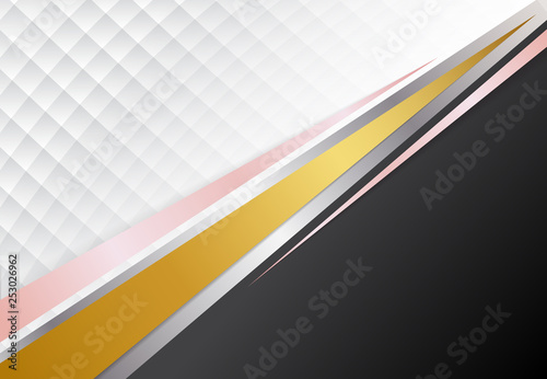 Template corporate concept gold, silver, pink gold and white contrast background. Vector graphic design illustration
