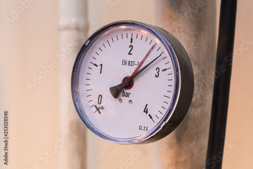 pressure gauge on a pipeline