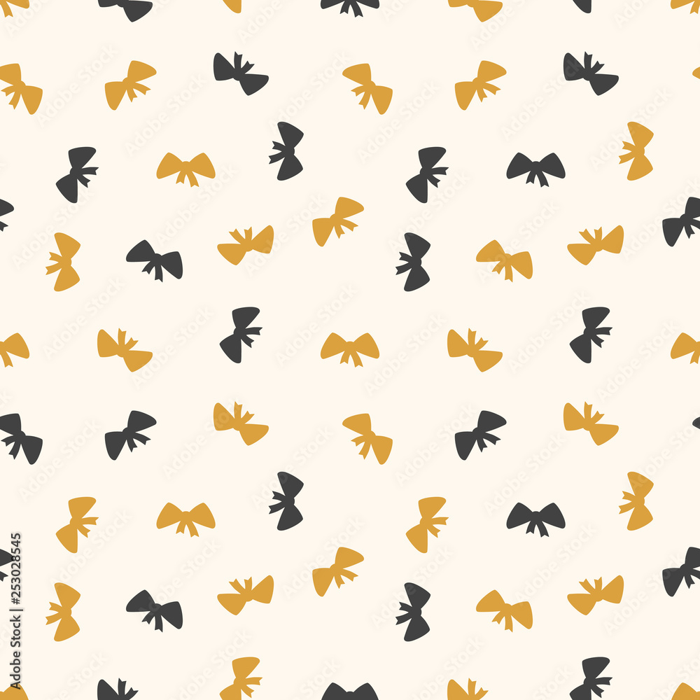 Seamless background with bows. Vector illustration.