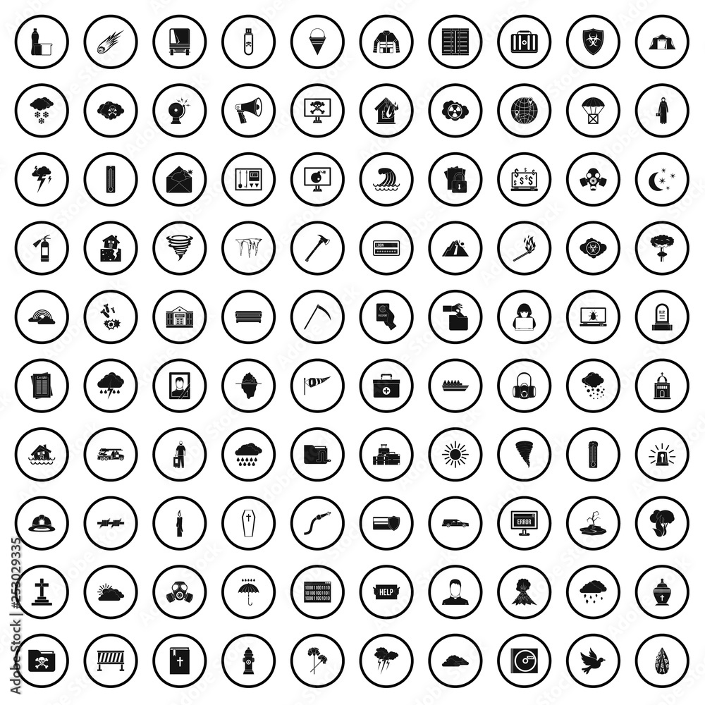 100 natural disasters icons set in simple style for any design vector illustration 100 natural disasters icons set in simple style for any design vector illustration