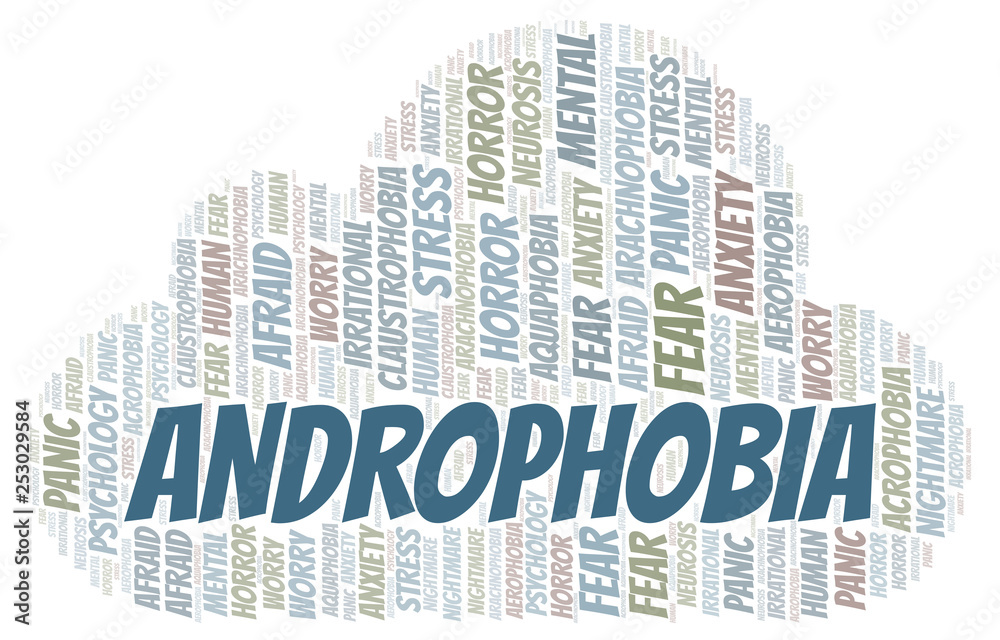 Fototapeta premium Androphobia word cloud.