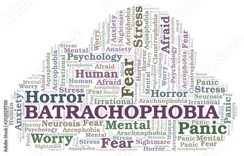 Batrachophobia word cloud. photo