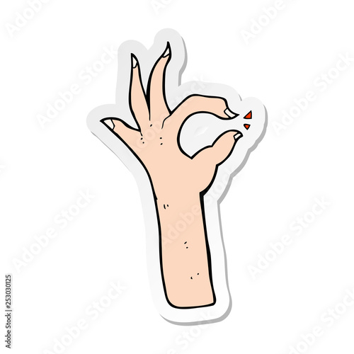 sticker of a cartoon most excellent hand gesture