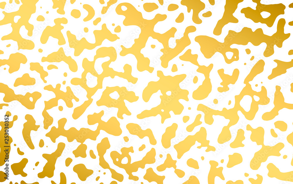 Golden organic fluid seamless pattern. Hand drawn abstract background. Organic shapes in gold.