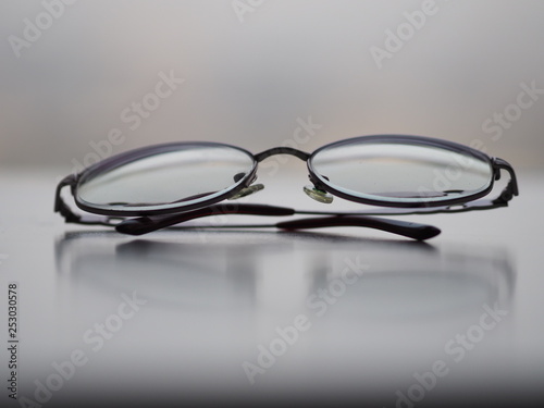 glasses eyewear on the white desk