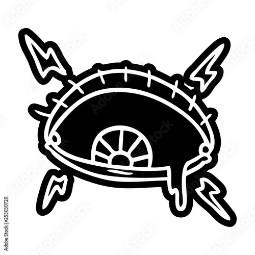 cartoon icon drawing of an enraged eye