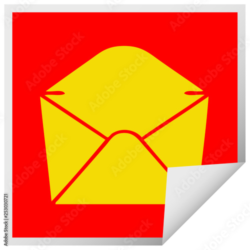 quirky square peeling sticker cartoon envelope