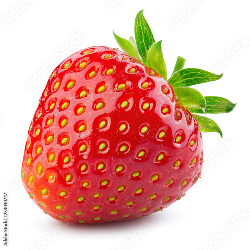 Strawberry. Fresh raw berry isolated on white background.