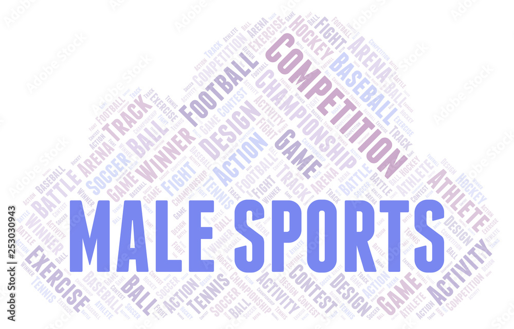 Obraz premium Male Sports word cloud.