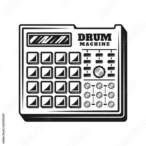Drum machine music producer equipment vector