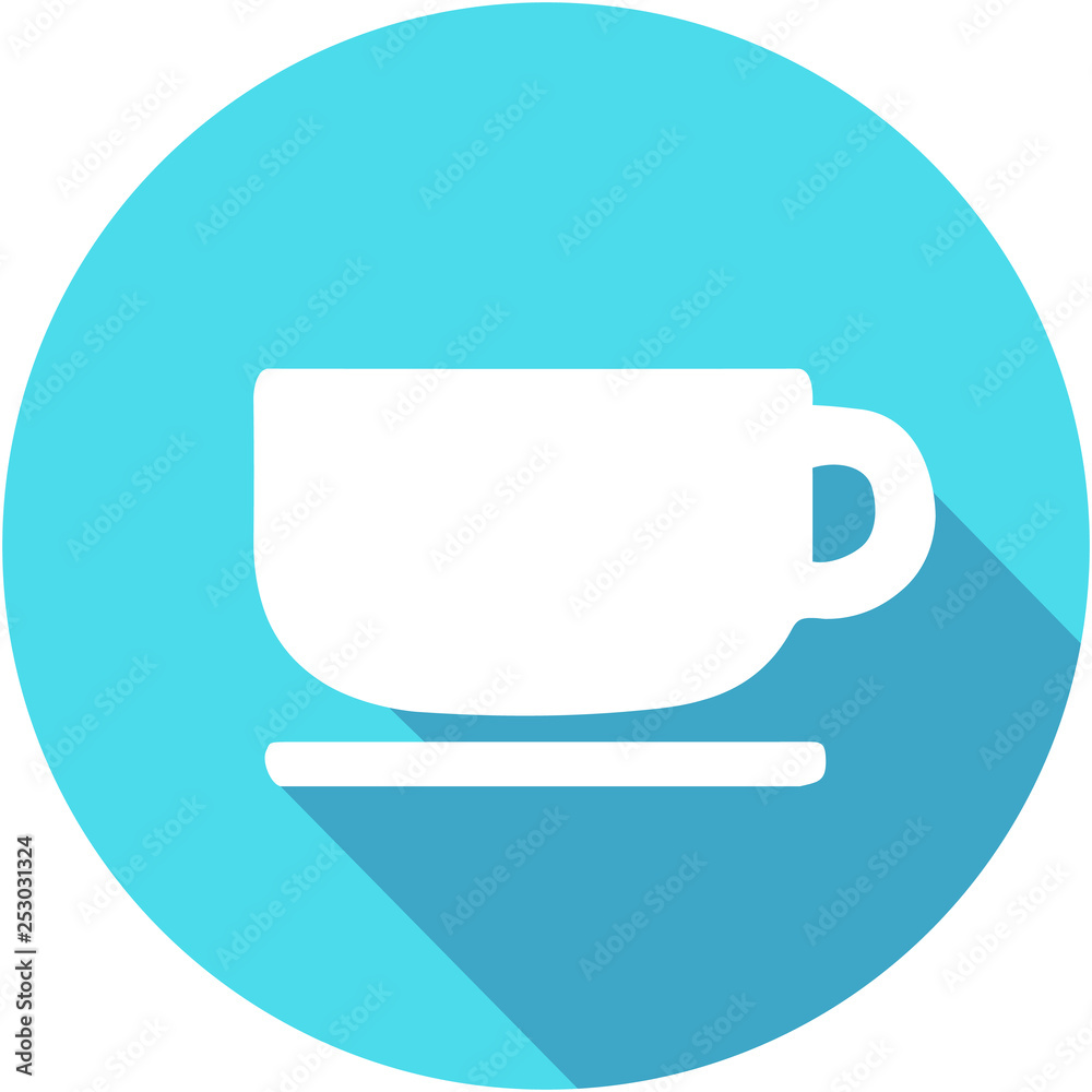 Flat Icon Cup of tea. Icon vector with long shadow. Flat design style Flat Icon Cup of tea. Icon vector with long shadow. Flat design style