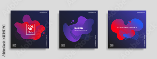 Trendy design template with fluid gradient shapes