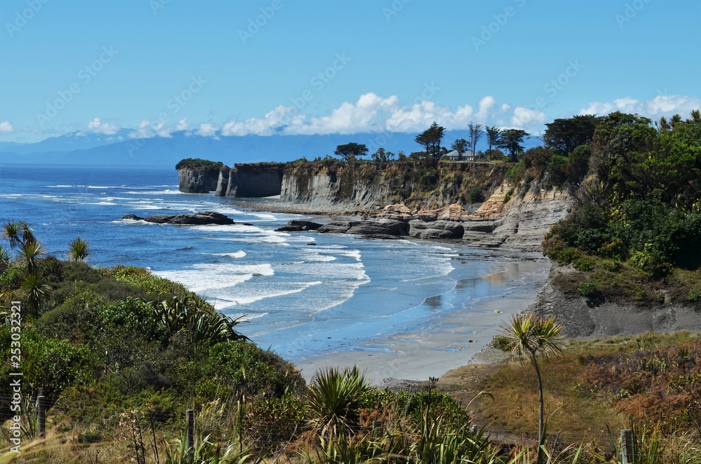view from the great coast road in New Zealand west coast