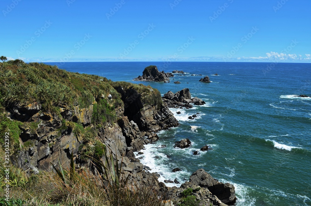 fantastic view at the coastline of the West Coast, New Zealand