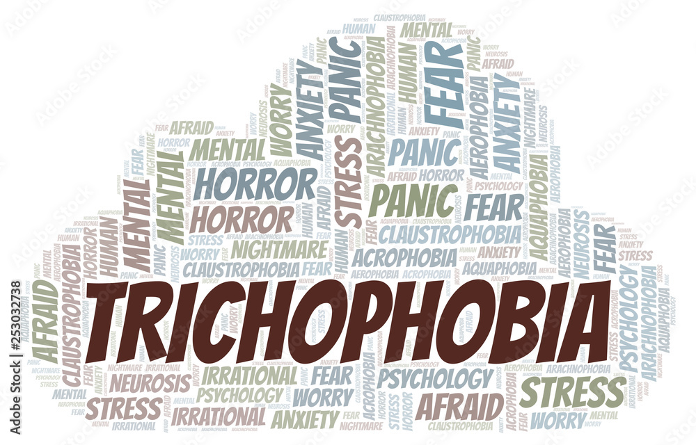 Obraz premium Trichophobia word cloud.