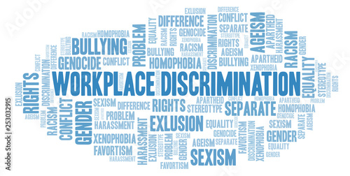 Workplace Discrimination - type of discrimination - word cloud.