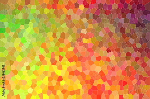 Wallpaper Mural Abstract illustration of yellow, green and red bright small hexagon background. Torontodigital.ca