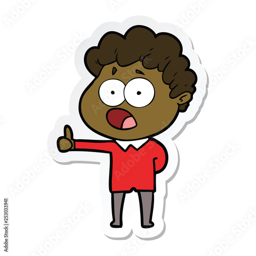 sticker of a cartoon man gasping in surprise