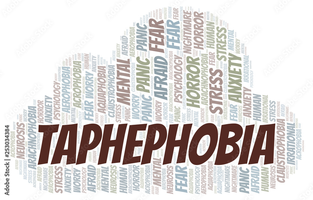 Obraz premium Taphephobia word cloud.
