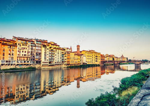 Architecture of Florence, Italy at daytime. Colourful travel background.