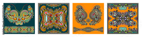 Neckline ornate floral paisley embroidery fashion design