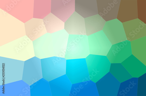 Abstract illustration of blue, yellow, green and red Giant Hexagon background