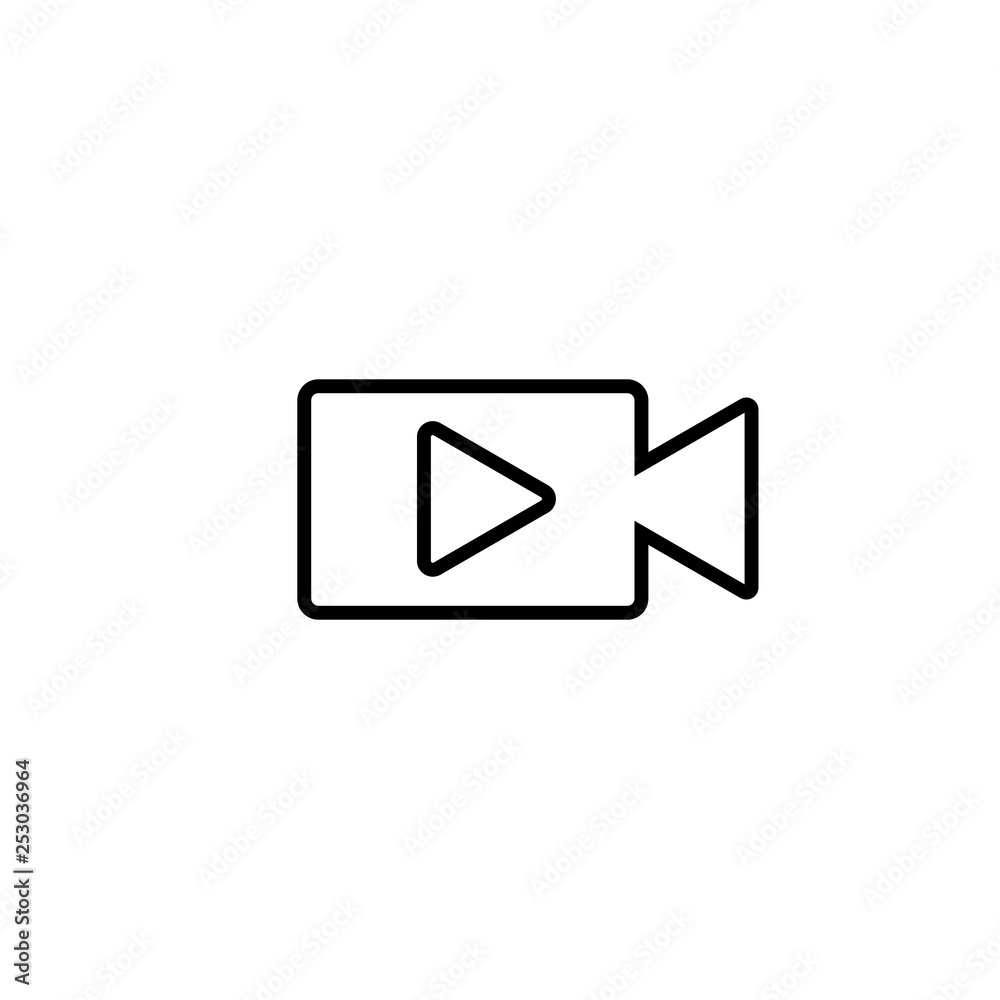 Video line icon, logo isolated on white background Video line icon, logo isolated on white background