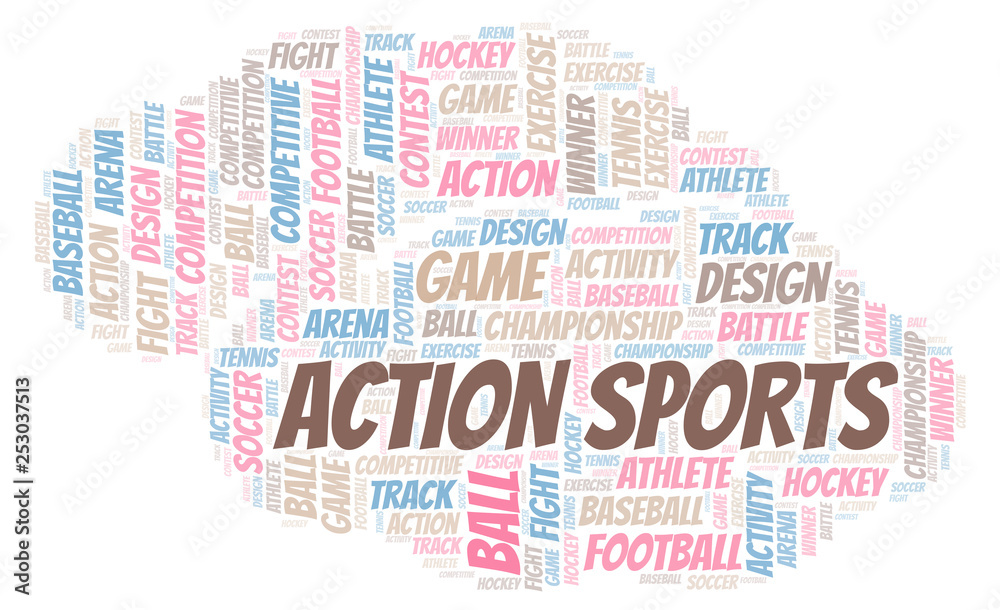 Fototapeta premium Action Sports word cloud.
